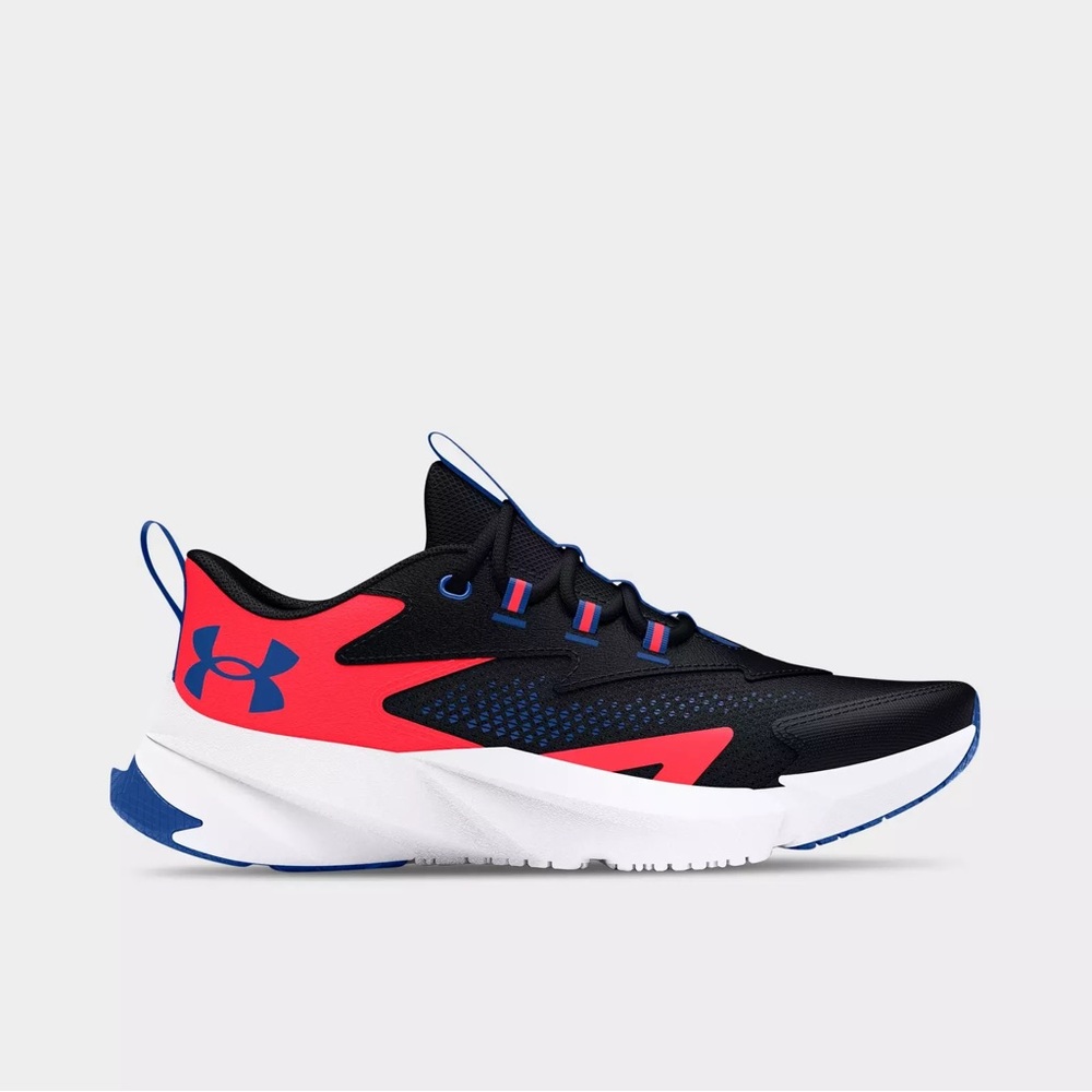 NWB Under Armour Kids' Boys Scramjet 6 Running Shoes, Black/Beta/Tech Blue, 6Y